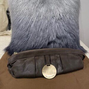 Gusto Taupe Leather Clutch